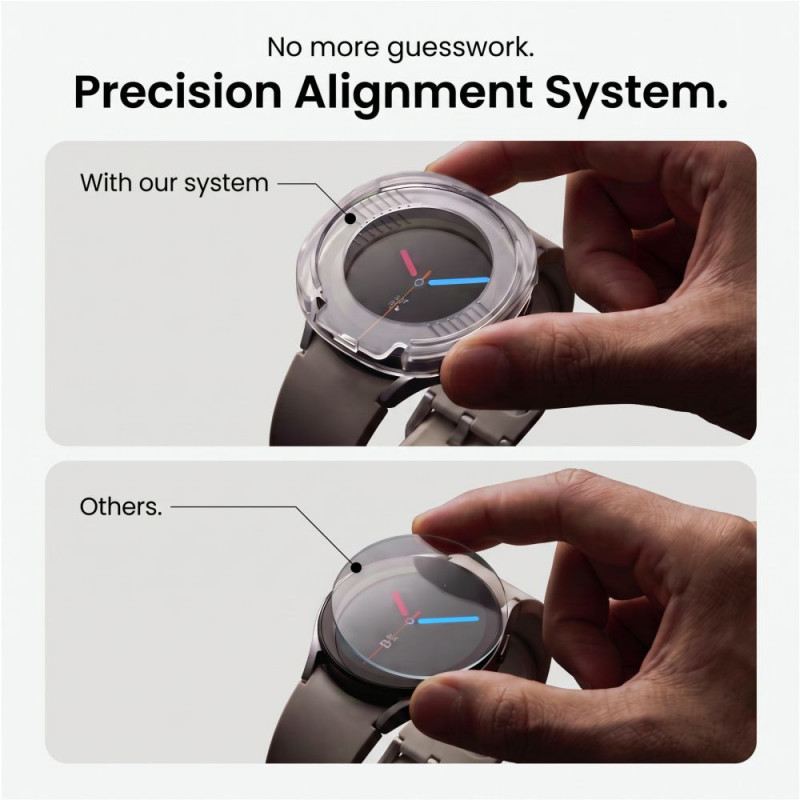 Tech-Protect Easy Set+ karkaistu lasi Samsung Galaxy Watch 8 / 9 40 mm -kellolle, kirkas (2 kpl)