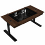 Lian Li DK07 Desk Case Wood Edition, kahden järjestelmän tuki, 2x E-ATX, korkeussäädettävä, pähkinäpuu / musta