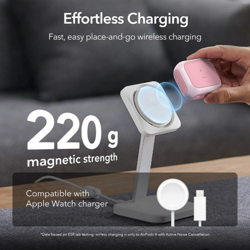 ESR Orbit HaloLock MagSafe -kotelo Apple AirPods 4 -kuulokkeille, pinkki