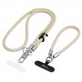 Tech-Protect C10S Rope Crossbody- ja ranneke -setti, Desert Beige/Titaani