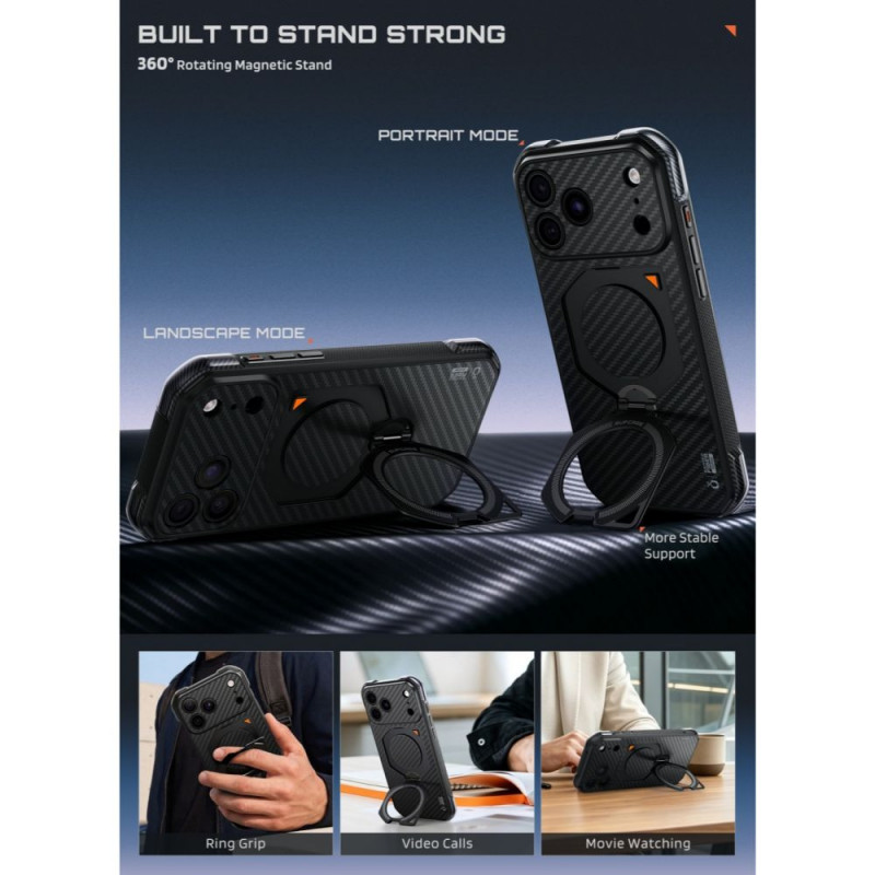 Supcase UB Aero MagSafe Aramid -suojakotelo Apple iPhone 17 Pro Max / 18 Pro Max -puhelimelle, musta