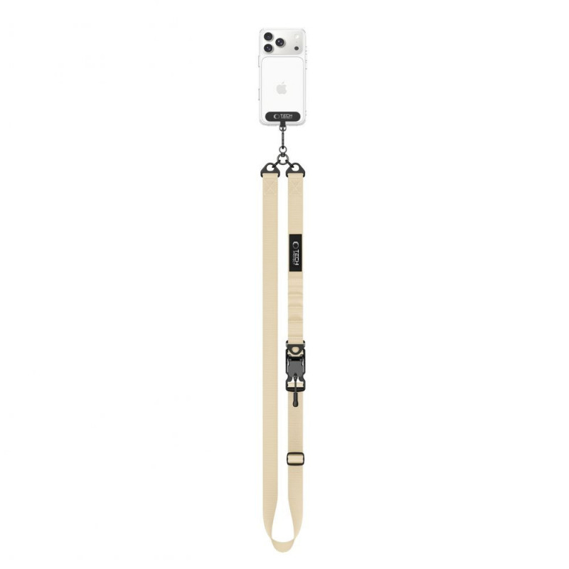 Tech-Protect C9S Rope Crossbody -puhelimen olkahihna, sienna beige