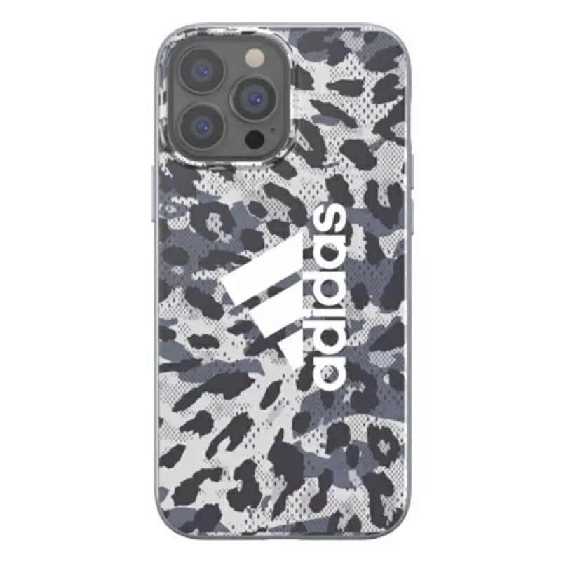 Adidas OR SnapCase Leopard -suojakotelo Apple iPhone 13 Pro Max -puhelimelle, harmaa