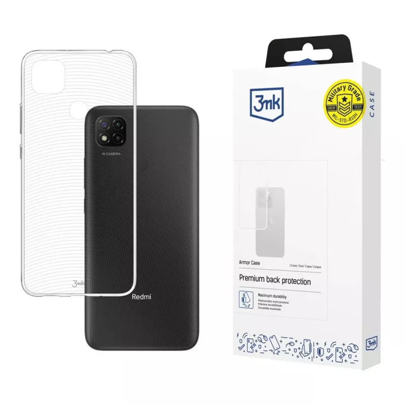 3mk Armor Case Xiaomi Redmi 9C -puhelinkotelo, läpinäkyvä