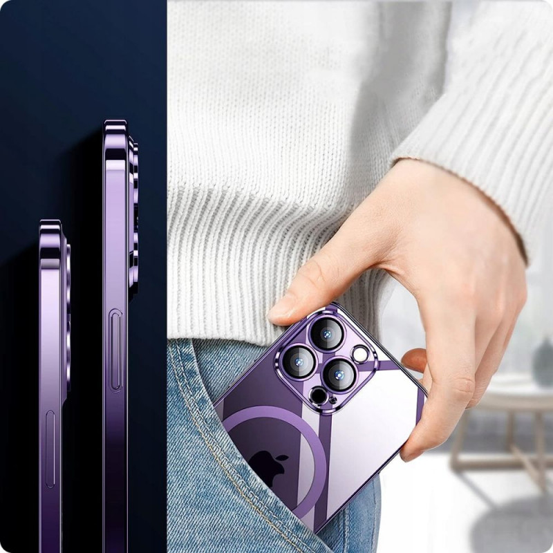 Tech-Protect MagShine MagSafe -suojakotelo Apple iPhone 14 Pro -puhelimelle, violetti