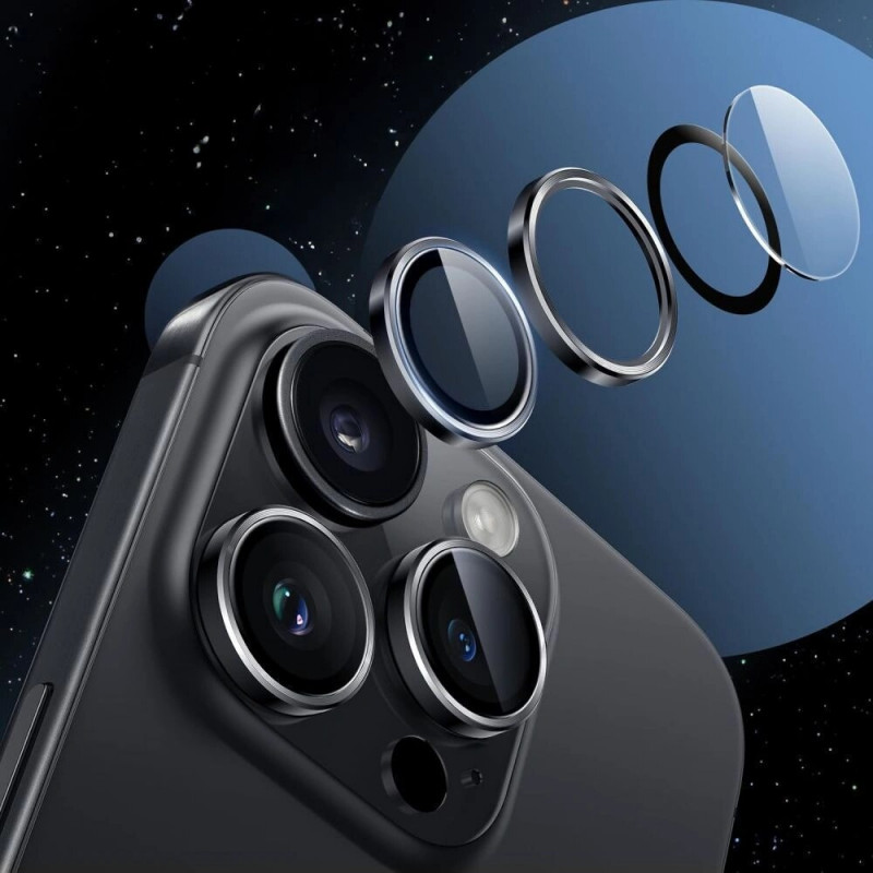 Tech-Protect Camring Fit+ -kameran linssinsuoja Apple iPhone Air -puhelimeen, musta