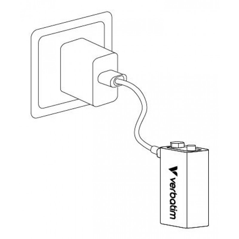 Verbatim 30251 USB-C ladattava akku Li-ion 9V 335 mAh (1 kpl)