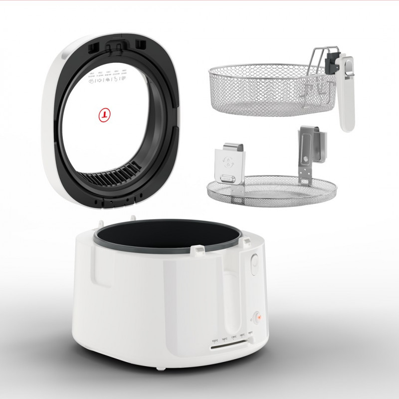 Tefal Filtra Vision FF2541E0 -uppopaistin, 2,1 L, 1900 W, valkoinen