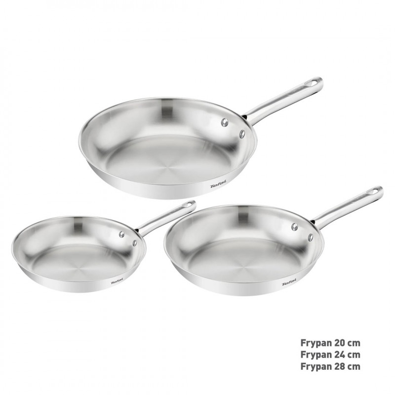 Tefal Duetto On B866S334 -paistinpannusarja, 3 kpl, 20/24/28 cm, ruostumaton teräs