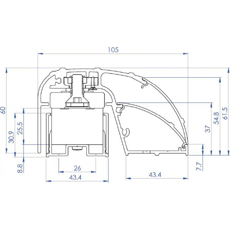 CDVI P300EVO sähkömagneettinen oviprofiililukko 400 mm, 300 kg, valvottu (52870)