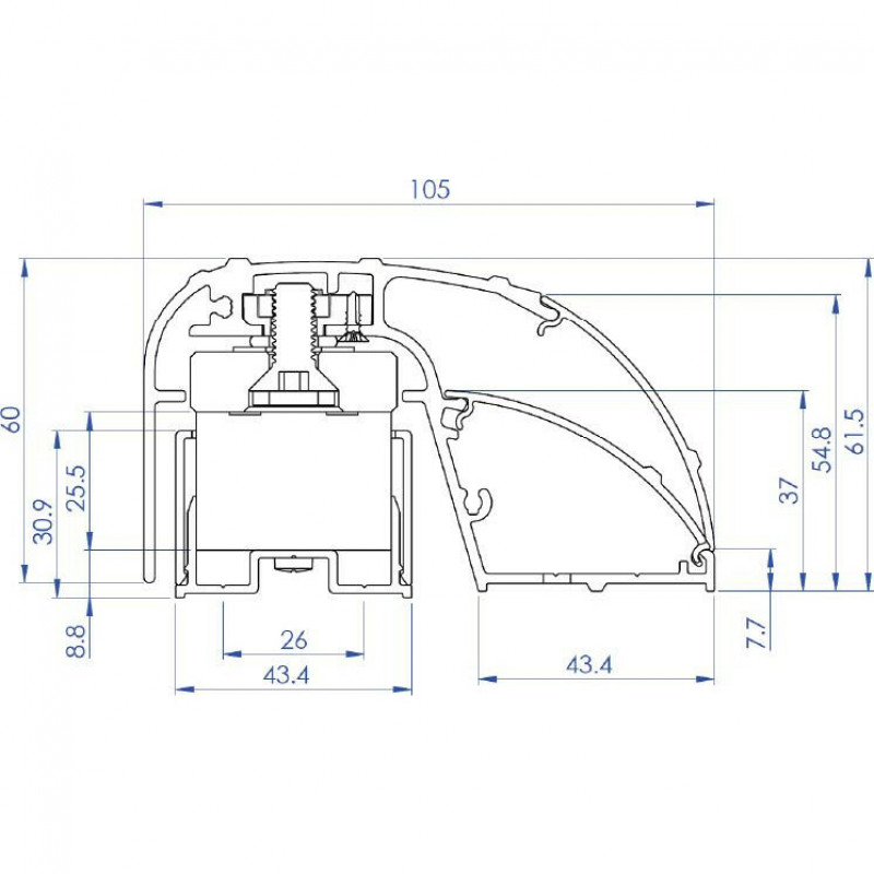 CDVI P300EVO sähkömagneettinen oviprofiililukko 400 mm, 300 kg, valvottu (52870)
