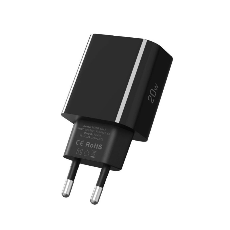 Tech-Protect NC20W USB-C-seinälaturi PD 20W, musta