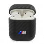 BMW BMA2WMPUCA PU Carbon M Collection -suojakotelo Apple AirPods 1/2 -kuulokkeille, musta