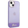 Guess GUHCP14SHGCOU Läpinäkyvä hardcase Apple iPhone 14 / 15 / 13 6.1 inch -puhelimelle, violetti