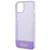 Guess GUHCP14SHGCOU Läpinäkyvä hardcase Apple iPhone 14 / 15 / 13 6.1 inch -puhelimelle, violetti