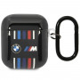 BMW BMA222SWTK Multiple Colored Lines -suojakotelo Apple AirPods 1/2 -kuulokkeille, musta