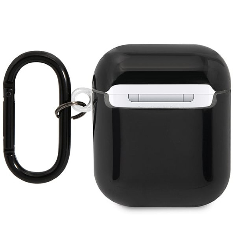 BMW BMA222SWTK Multiple Colored Lines -suojakotelo Apple AirPods 1/2 -kuulokkeille, musta