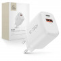 Tech-Protect NCA30 USB-A, USB-C seinälaturi PD 30W / QC3.0, valkoinen