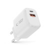Tech-Protect NCA30 USB-A, USB-C seinälaturi PD 30W / QC3.0, valkoinen