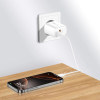 Tech-Protect NCA30 USB-A, USB-C seinälaturi PD 30W / QC3.0, valkoinen