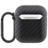 BMW BMA2WMPUCA2 Carbon Double Metal Logo -suojakotelo Apple AirPods 1/2 -kuulokkeille, musta