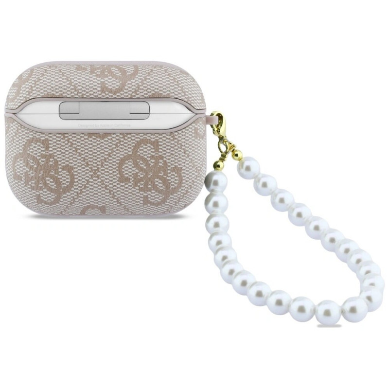 Guess 4G Pearl Strap -kotelo Apple AirPods Pro 3 -kuulokkeille, pinkki