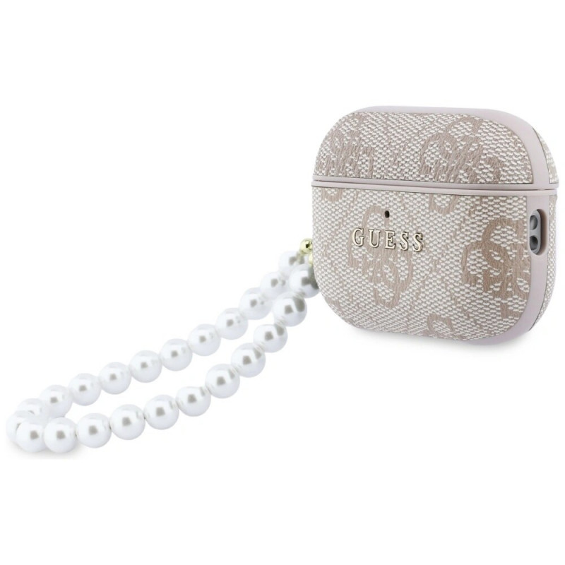 Guess 4G Pearl Strap -kotelo Apple AirPods Pro 3 -kuulokkeille, pinkki