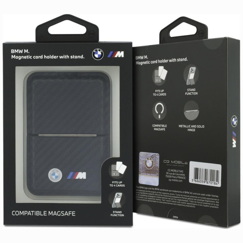 BMW M Carbon Metal Logos MagSafe -lompakko, musta