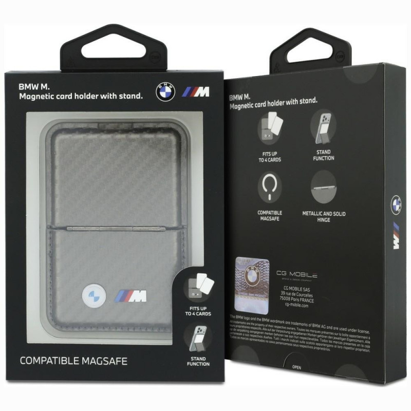 BMW M Carbon Metal Logos MagSafe -lompakko, antrasiitti
