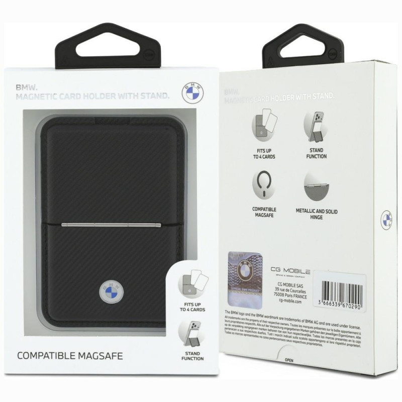 BMW Carbon Metal Logos MagSafe -lompakko, musta