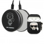Karl Lagerfeld Ikonik silikonikuori AirPods 1/2 -kuulokkeille ja 2000 mAh varavirtalähde, musta