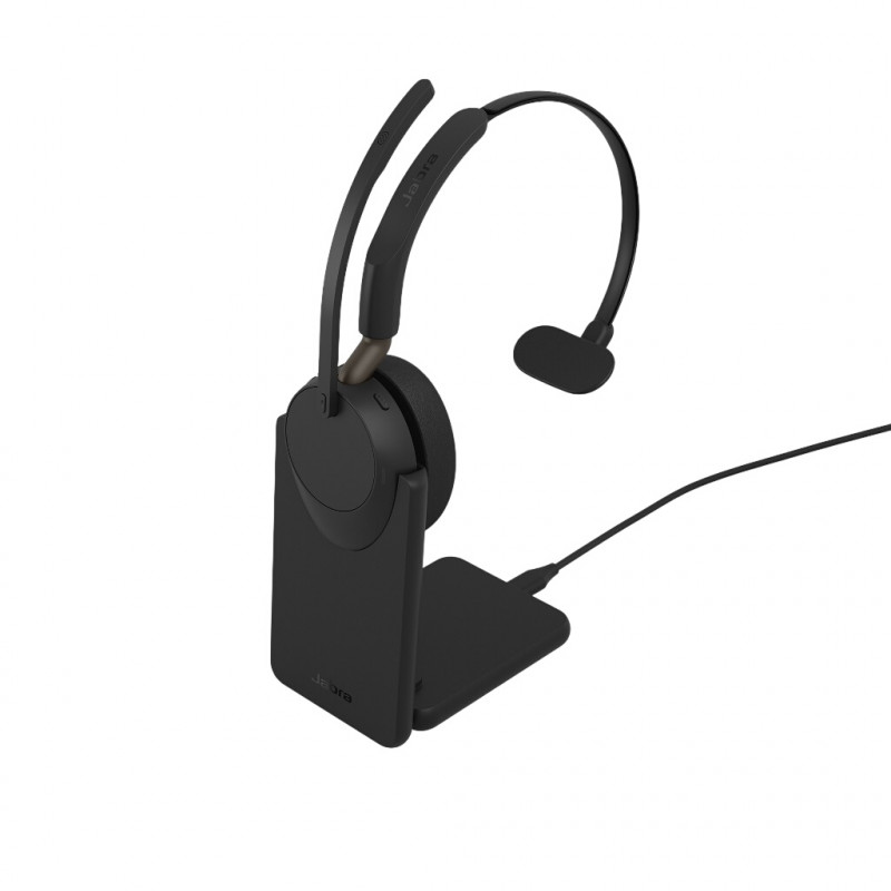 Jabra Evolve3 65 UC Mono -kuulokemikrofoni, Link 390c, latausteline, musta (36599-889-889)