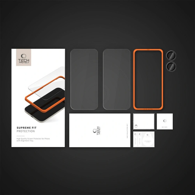 Tech-Protect Supreme Set karkaistu lasi Apple iPhone 16:lle, kirkas (3 kpl)