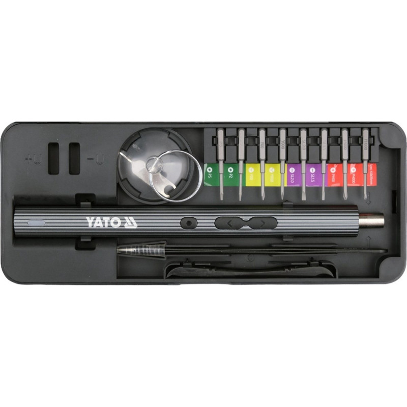 YATO YT-25770 ruuvimeisselisarja kärjillä, 3.7 V, 56 kpl