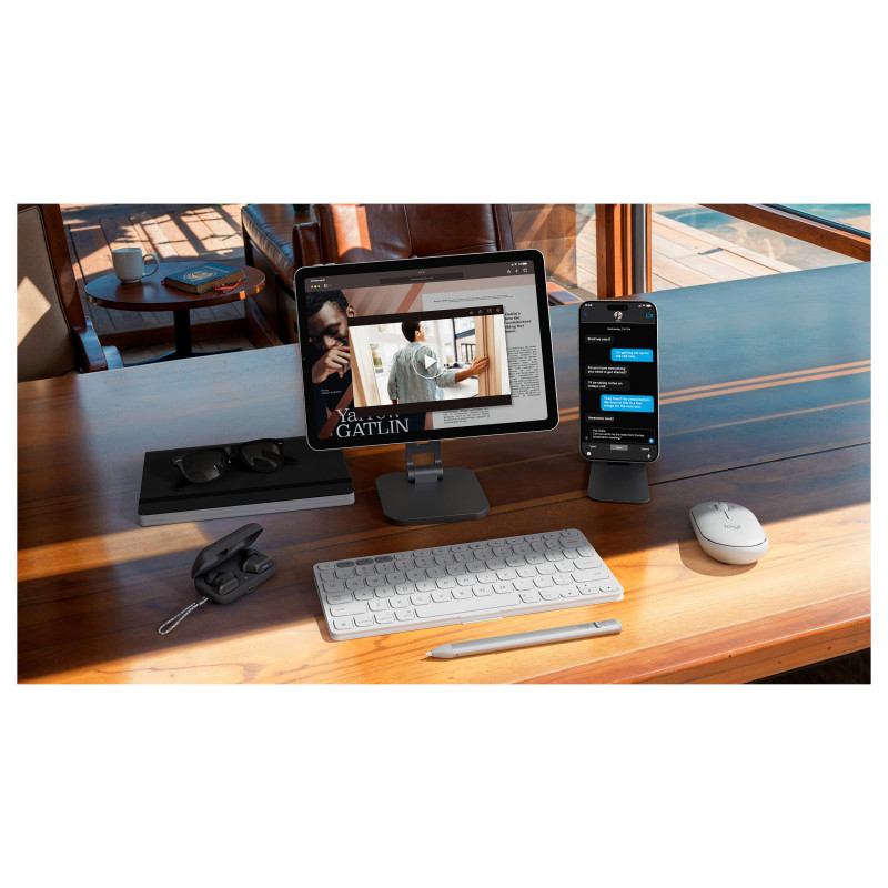 Logitech Keys-To-Go 2 for iPad -näppäimistö (920-013009), vaaleanharmaa, sveitsiläinen asettelu