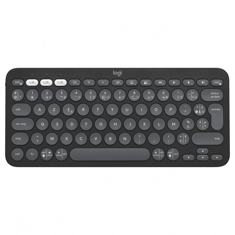 Logitech Pebble Keys 2 K380s Bluetooth-näppäimistö (920-011803), grafiitti, ranskalainen näppäimistöasettelu