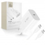 Tech-Protect NC20W 1-portainen USB-C-seinälaturi PD20W USB-C / USB-C -kaapelilla, valkoinen
