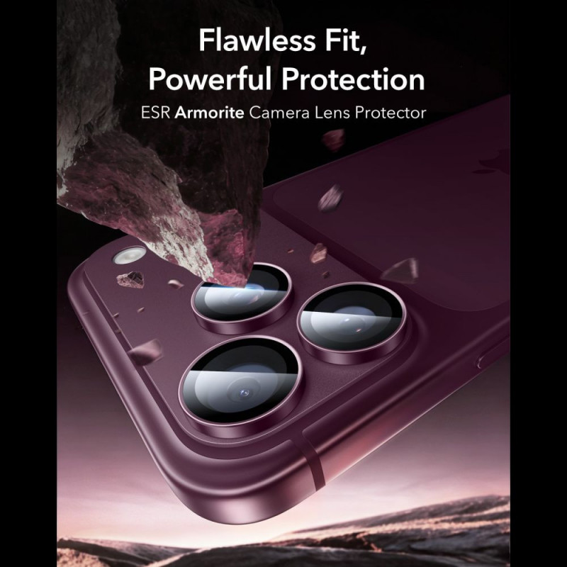 ESR Armorite -kameransuojus Apple iPhone 18 Pro / 18 Pro Max -puhelimelle, Deep Burgundy