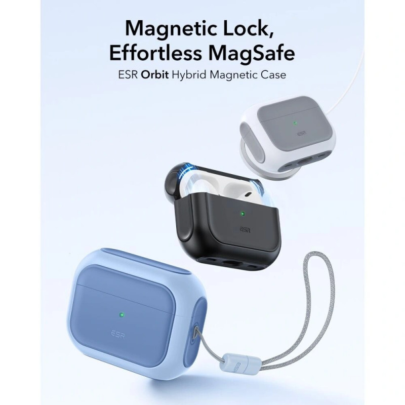 ESR Orbit HaloLock MagSafe -suojakotelo Apple AirPods Pro 3 -kuulokkeille, vaaleansininen