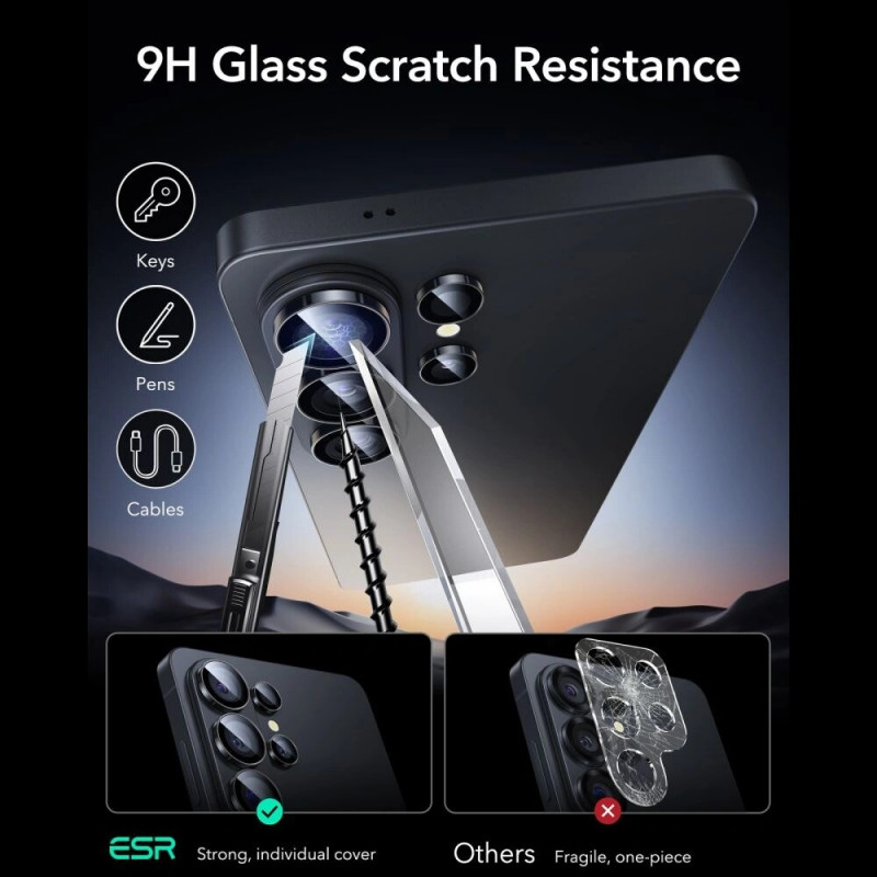 ESR Armorite -kameransuojus Samsung Galaxy S26 Ultralle, musta
