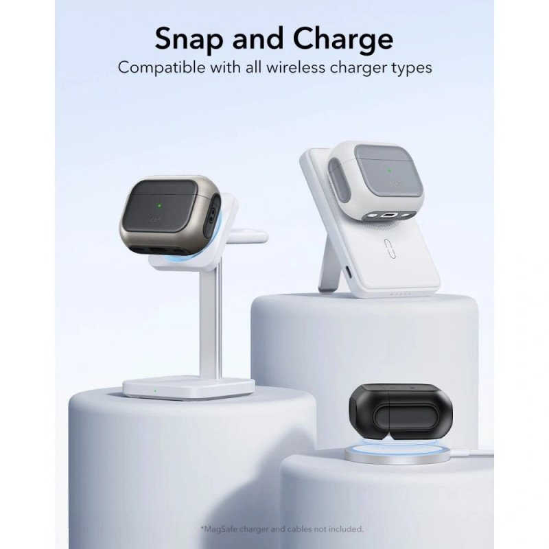 ESR Orbit HaloLock MagSafe -suojakotelo Apple AirPods Pro 3 -kuulokkeille, valkoinen
