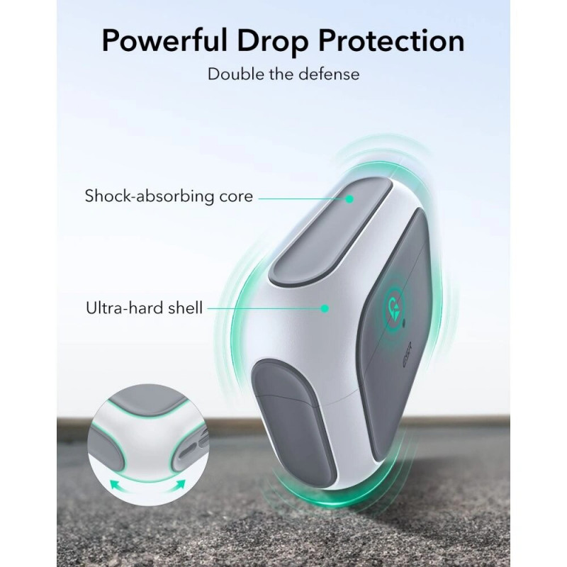 ESR Orbit HaloLock MagSafe -suojakotelo Apple AirPods Pro 3 -kuulokkeille, valkoinen