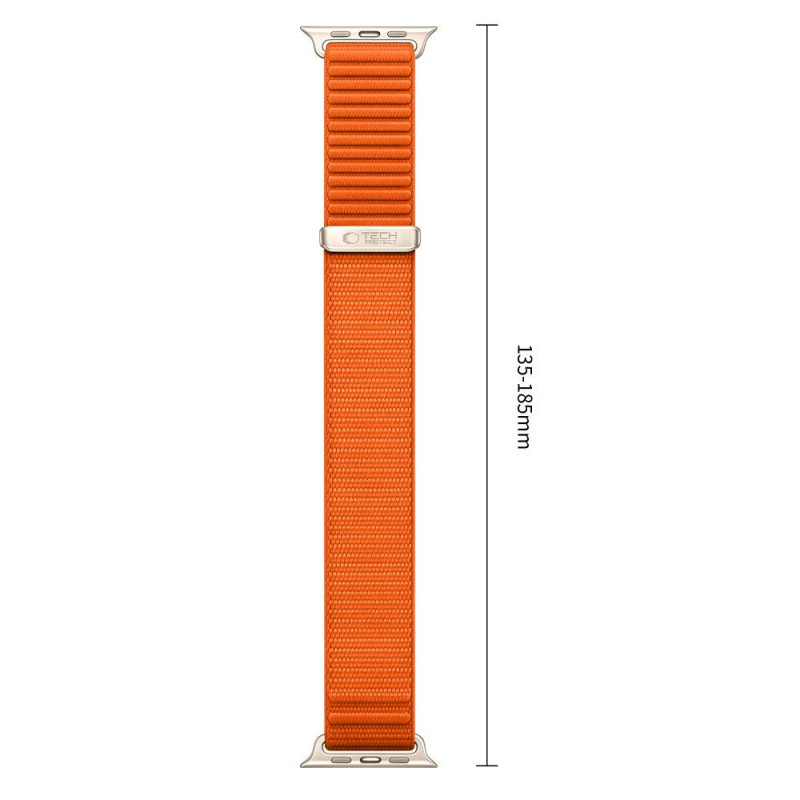Tech-Protect Nylonloop Apple Watch 8 / 9 / 10 / 11 / 12 / SE / Ultra 44/45/46/49 mm -kellonranneke, oranssi