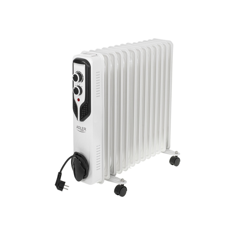 Adler AD 7818 öljytäytteinen patteri, 2500 W, 3 tehotasoa, 13 ripaelementtiä, valkoinen