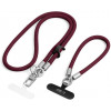 Tech-Protect C10S Rope Crossbody & Wrist Phone Lanyard Set, Burgundy/Titanium
