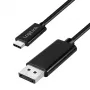LogiLink CUA0121 USB 3.2 Gen2 Type-C -kaapeli, C/M–DP/M, bi-di, 8K/60 Hz, metalli, musta, 3 m