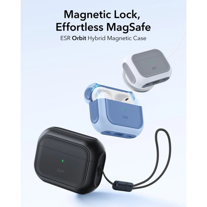 ESR Orbit HaloLock MagSafe -kotelo Apple AirPods Pro 3 -kuulokkeille, musta