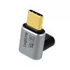 LogiLink AU0063 USB 4 Type-C -adapteri 90° U/D, C/M–C/F, 40 Gbps, 240 W, 8K/60 Hz, metalli, hopea