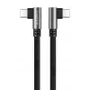 LogiLink CU0461 USB 2.0 Type-C -kaapeli, C/M 90° - C/M 90°, 480 Mbps, 100W, metalli, hopea/musta, 1 m