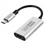 LogiLink CUA0115 USB 3.2 Gen1 Type-C -adapteri, C/M–HDMI-A/F, 4K/60 Hz, metalli, musta/hopea, 0,15 m